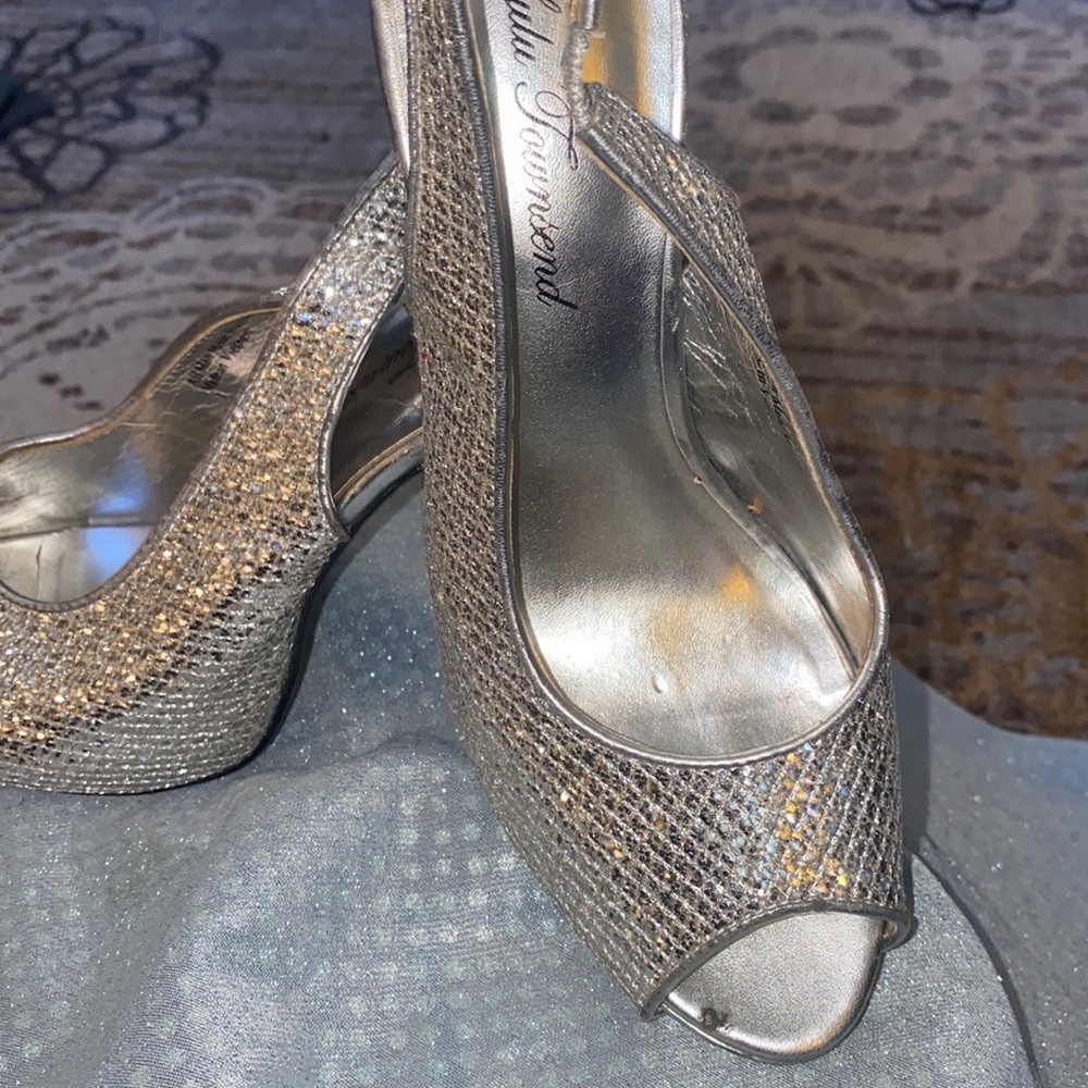 Glitter high heels.
